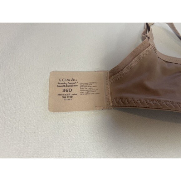 soma stunning support balconette bra Full Coverage Underwire 36 D peachy nude - Picture 7 of 12